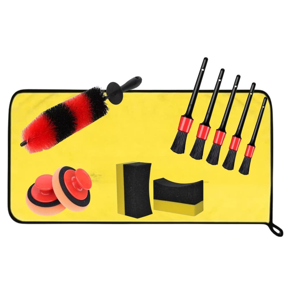 KIT 11 PÇS Limpeza Automotiva Interno e Externo