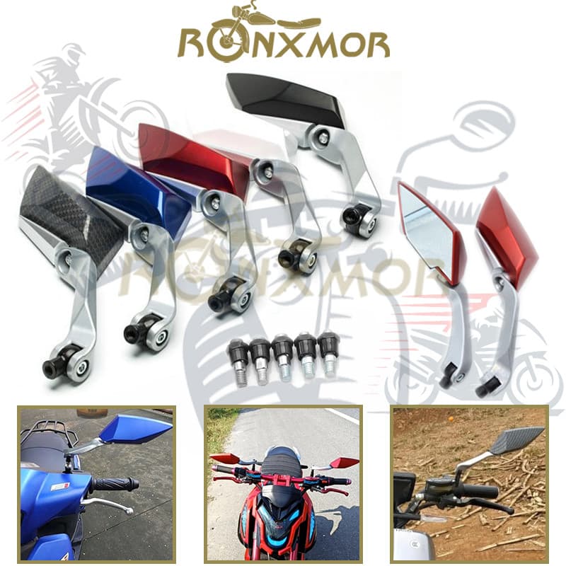 RONXMOR 2 Pcs Motocicleta CNC Espelho Retrovisor Scooter Peças Universal Espelhos Retrovisores Para CG125 CB190R 599 CB3