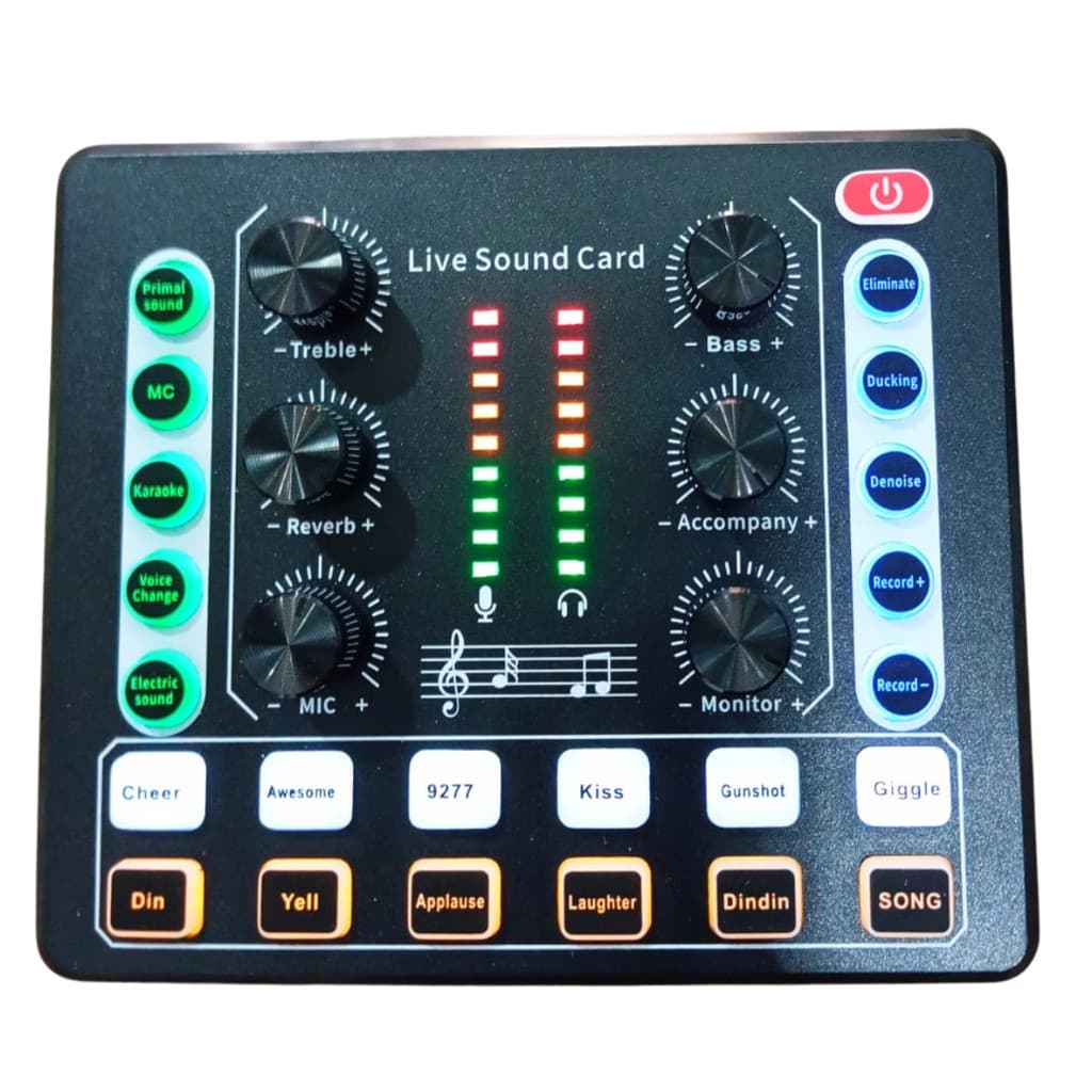 Mixer De Áudio Dinâmico Live Sound Card Portátil Estéreo