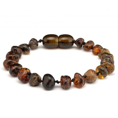 Pulseira de Âmbar Bebê Barroco Dark Green Polido