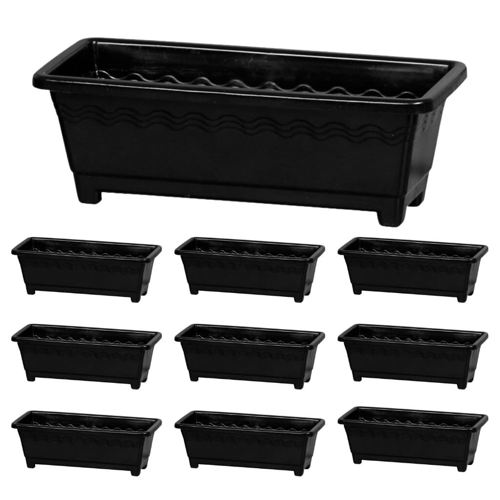 Kit 9 Vasos Jardineira Floreira grande 9,5L  - Preto