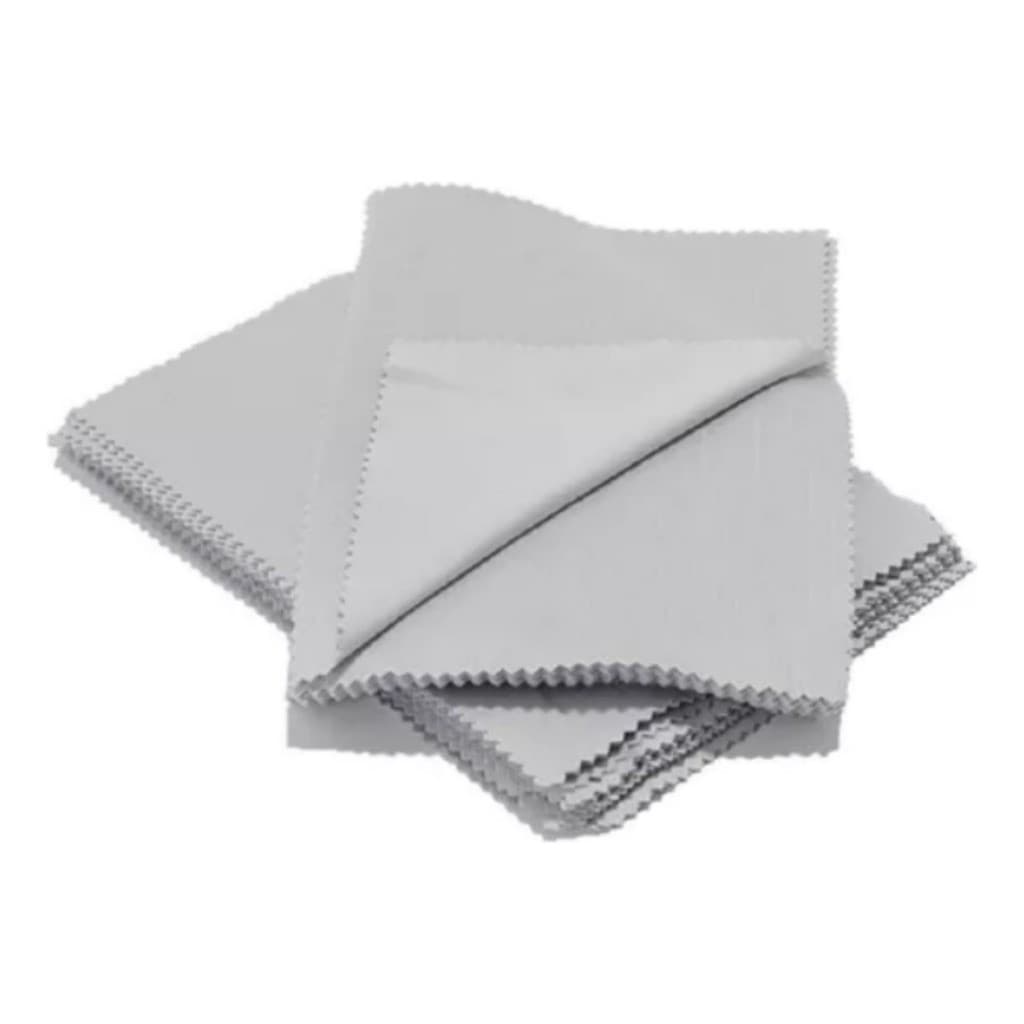 50 Flanelas Paninho de Limpeza Prateado 15x9 cm 100% Poliéster Óculos Telas Celular