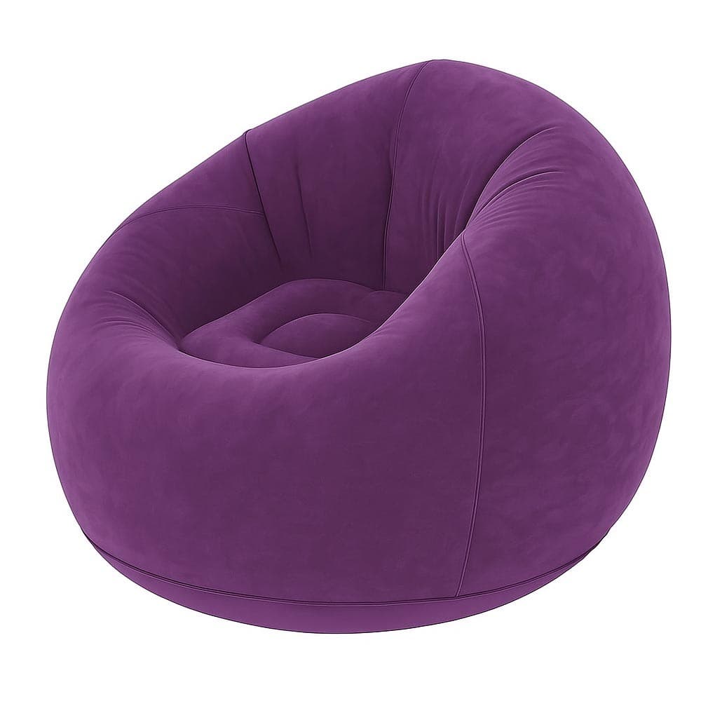 Sofá Poltrona Puff Inflável Aveludado Conforto E Design (Roxo)