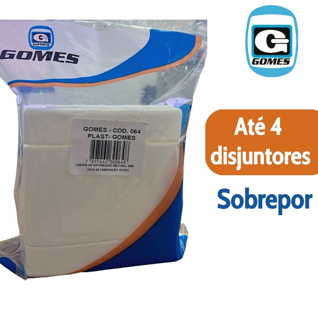 Quadro Caixa Centro Distribuição 4 Disjuntores de Sobrepor