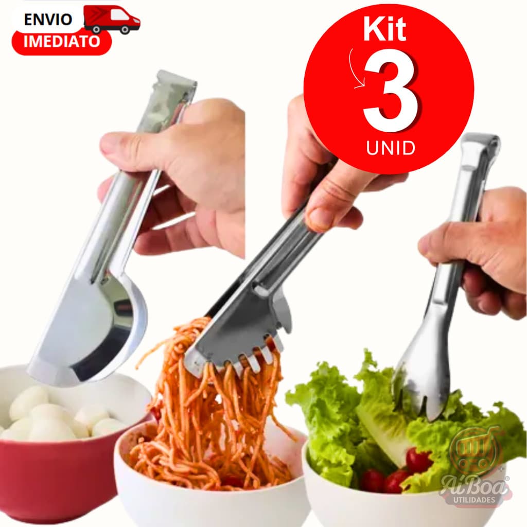 Pegador Universal Pegador Massa Pegador Salada de Aço Inox 20cm Utensílios Cozinha