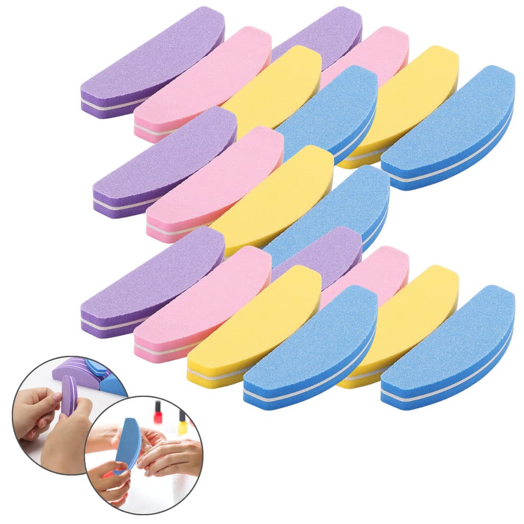 20 Mini Lixa Buffer Colorida Polimento Manicure Ferramenta Grão 100/180