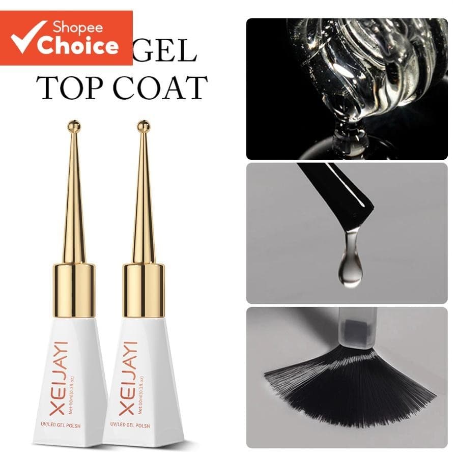 No Wipe Gel Diamantado Top Coat com Folhagem e Primer para Base Set LED Unhas