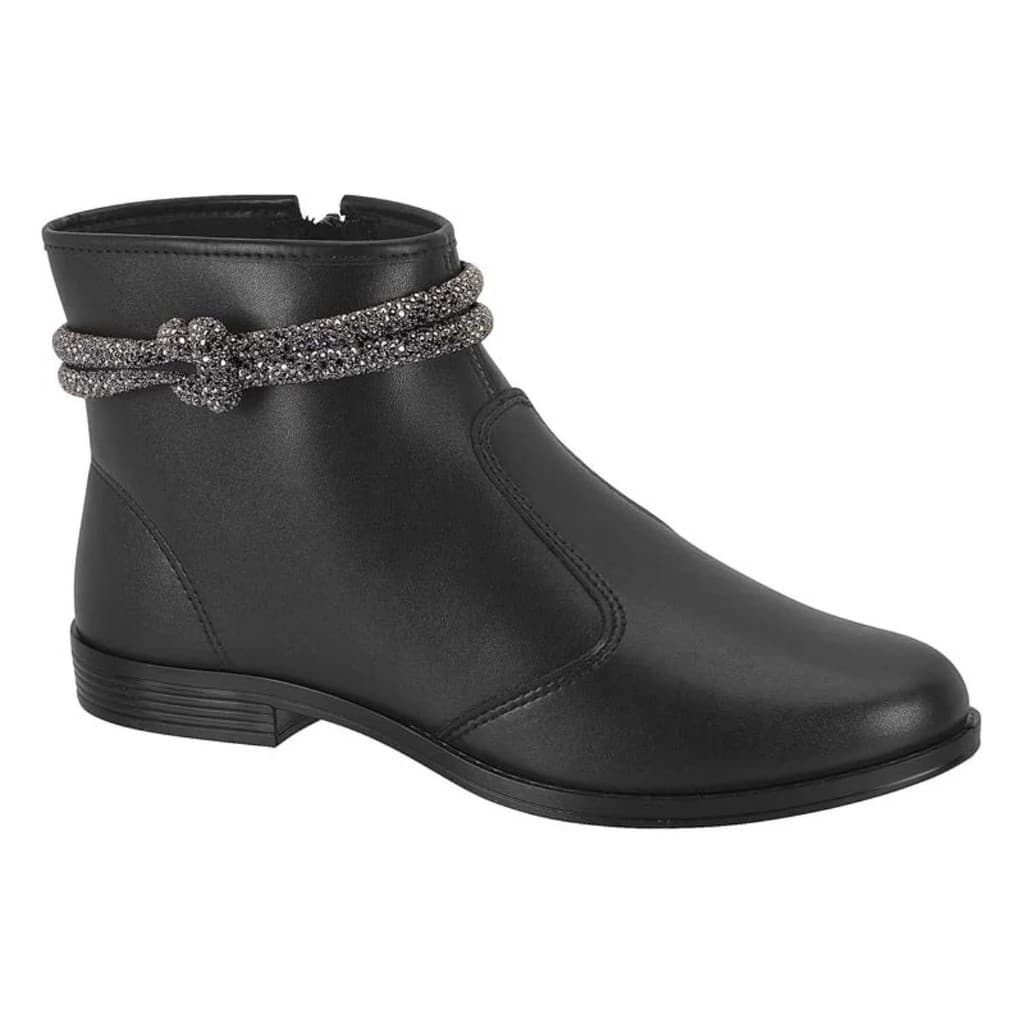 Bota Feminina Cano Curto Strass Moleca 5333.104 Strass