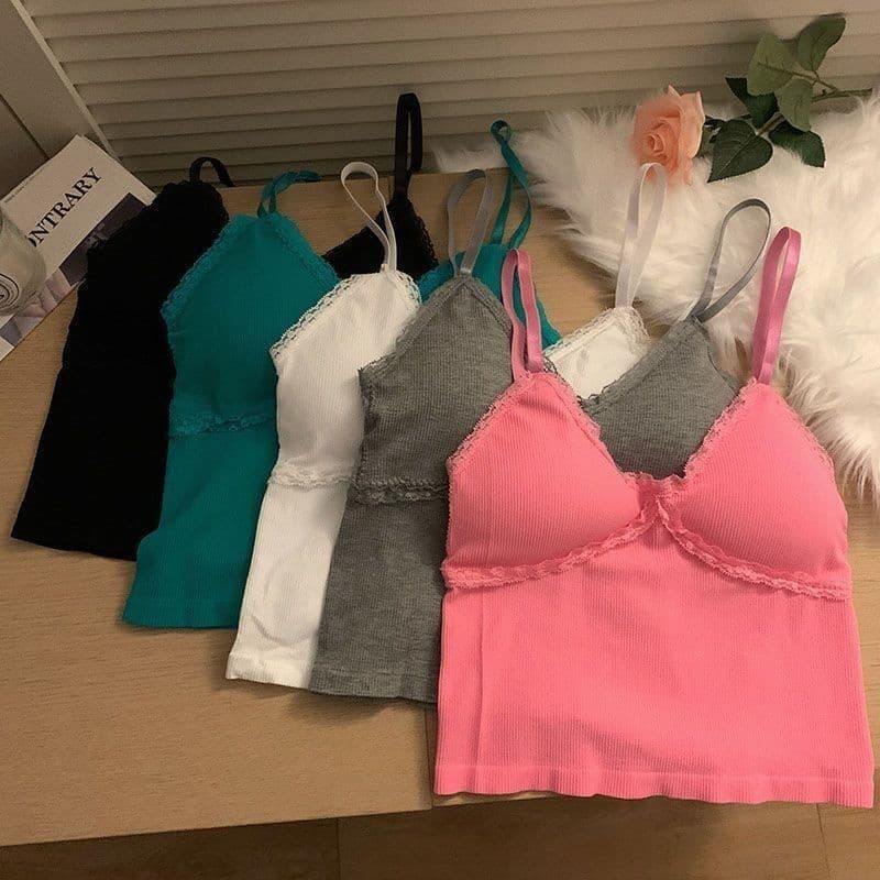 Roupa íntima Pura Desejo Menina Quente Camisole Mulher com almofada Vestir Envoltório Confortável Respirável M8006