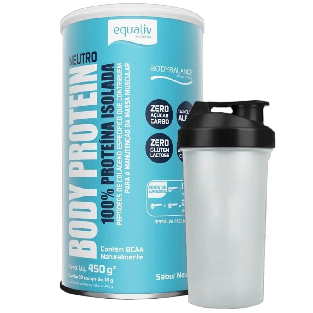Body Protein Isolado Neutro 450g Coqueteleira - Equaliv