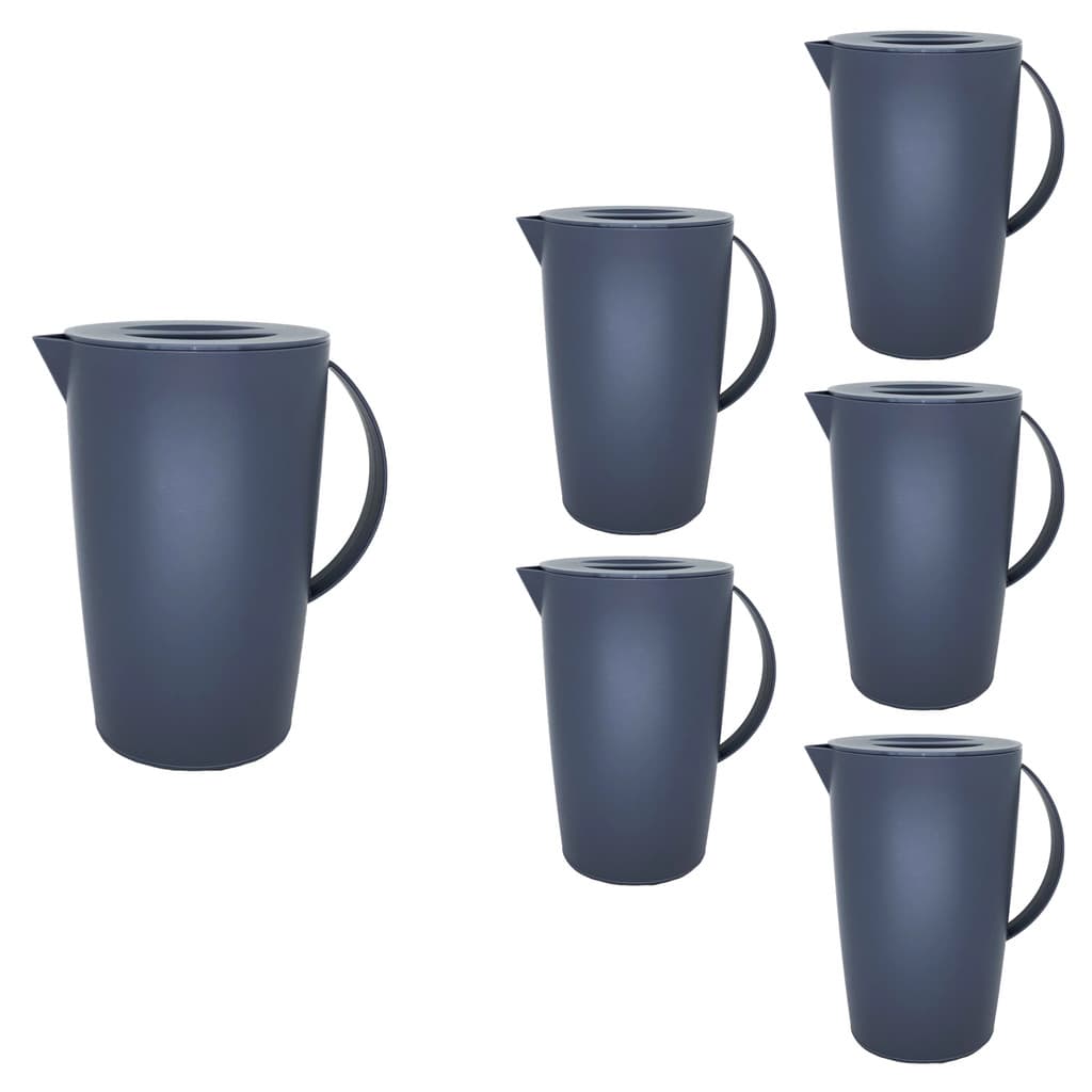 Jarra de Suco 2L com Tampa Acrílico Resistente Premium Jarra de Água Várias Cores Kit 6pçs