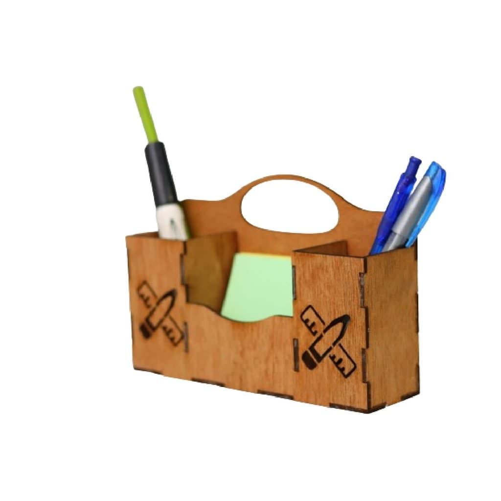 Organizador De Mesa Madeira Mdf Porta Canetas Lápis Papel