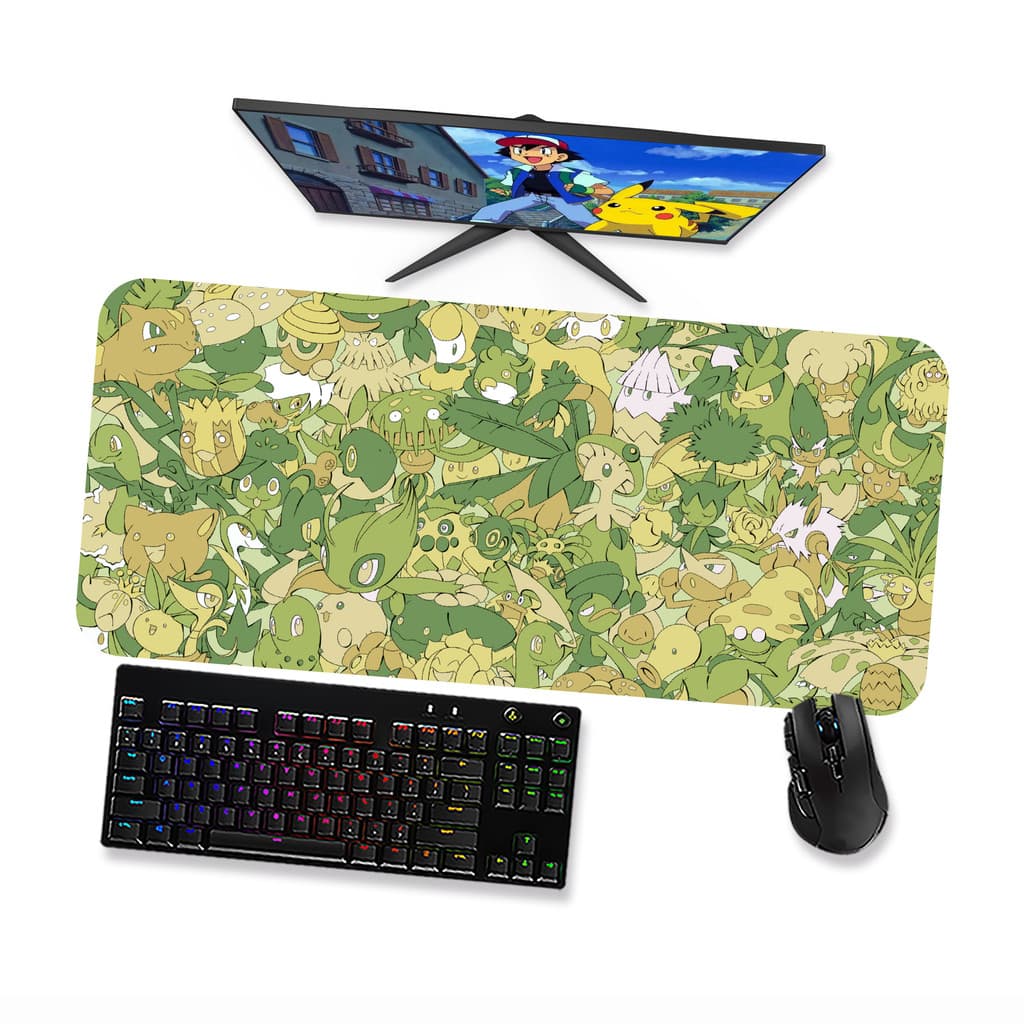 Mousepad POKEMONS VERDES 1 Speed Costurado Mouse pad Gamer 90x40 70x30 80x40 60x40 45x40