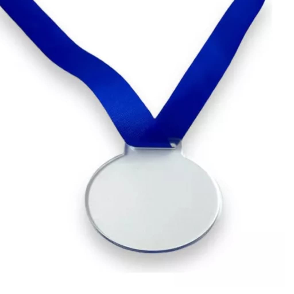 Kit 50 Medalhas Acrílico 2mm Redondas 8cm Para Personalizar 50 Cristal