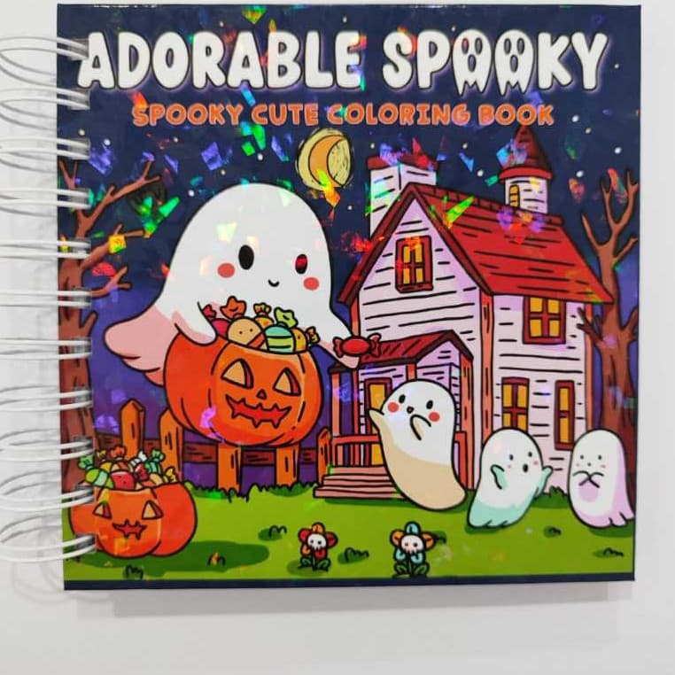 MINI Livro de Colorir ADORABLE SPOOKY cute coloring book 40 Desenhos Fofos Para Colorir RELAXAMENTO