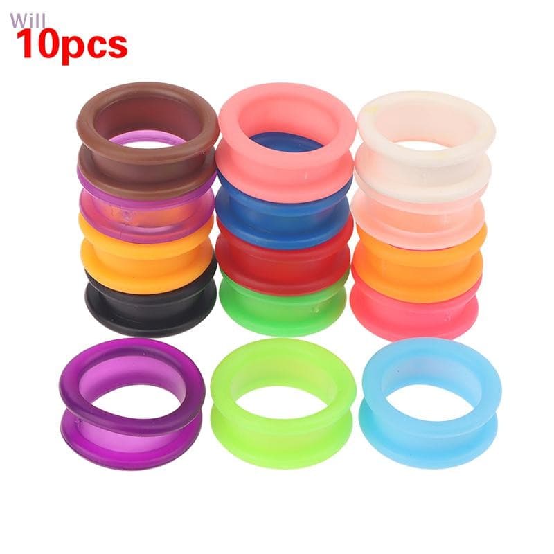10 Pçs Tesoura De Cabelo De Barbeiro Anéis De Dedo Apertos Inserções Anel De Silicone Macio Para Barbeiros De Salão De B