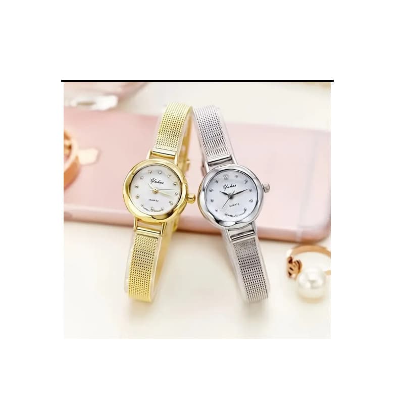 Relógio Luxo Quartzo Feminino Aço Inoxidável Strass Yuhao / Huans