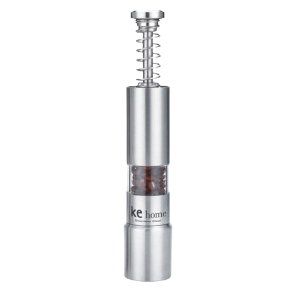 Mini Moedor Manual Inox com Plástico Pimenta Sal Grosso Condimento Cozinha Restaurante