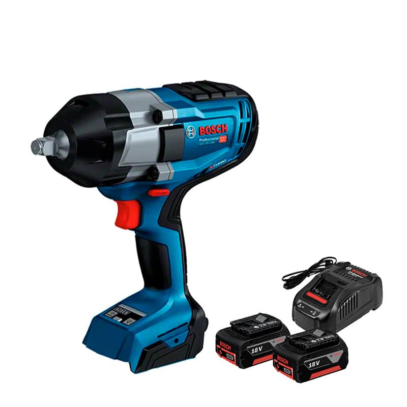 Chave de Impacto 12"GDS 18V-1000SB18V  2 Baterias 18V 4Ah  Carregador Rapido GAL 1880 18V 220V Bosch