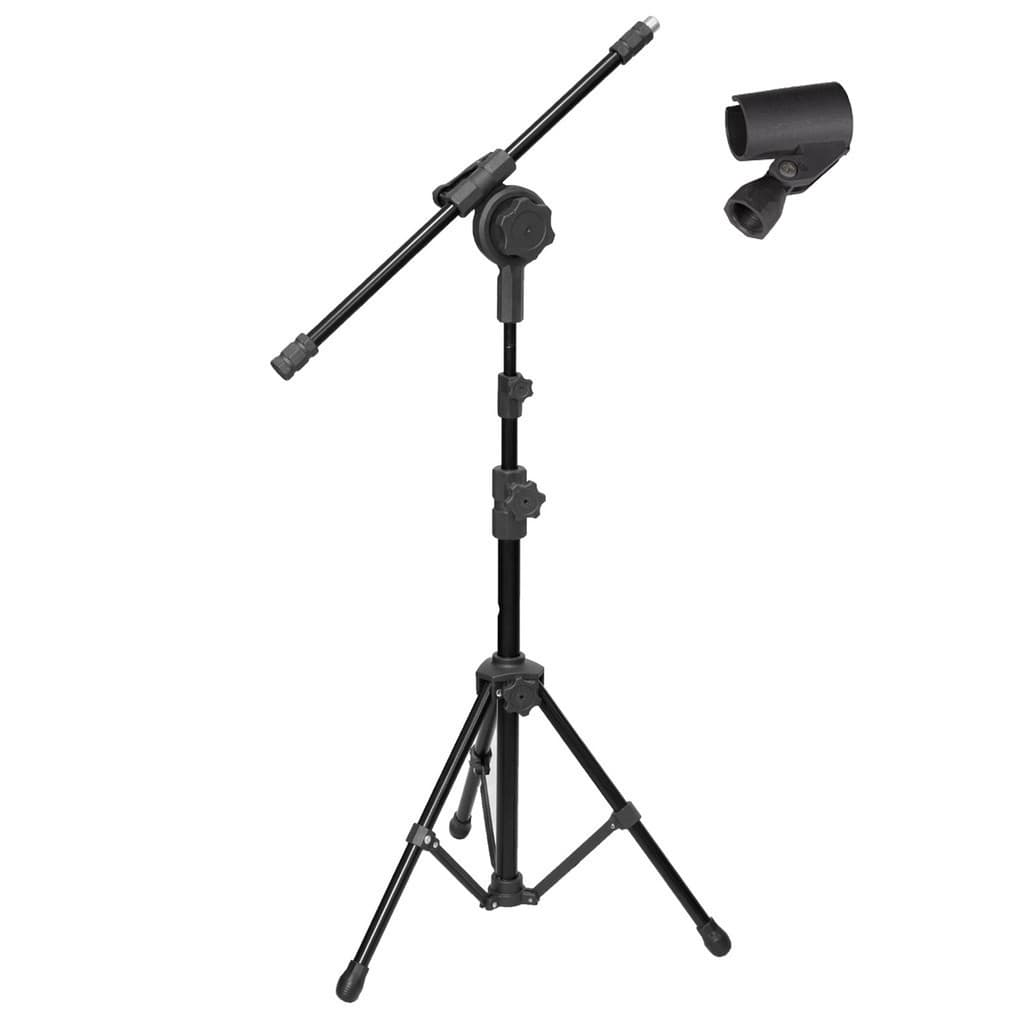 Tripé para Microfone, Pedestal para Microfone Profissional com 2 níves e cachimbo microfone sem fio