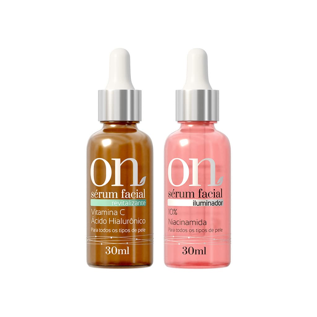 Kit Sérum Facial On Vitamina C e Ácido Hialurônico + Sérum Facial On com Niacinamida - 30ml