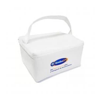 Bolsa Kit Térmico de Transporte Medicamentos EmbaEPS 1,5 Litros Branca Com Alça e Gelo Artificial