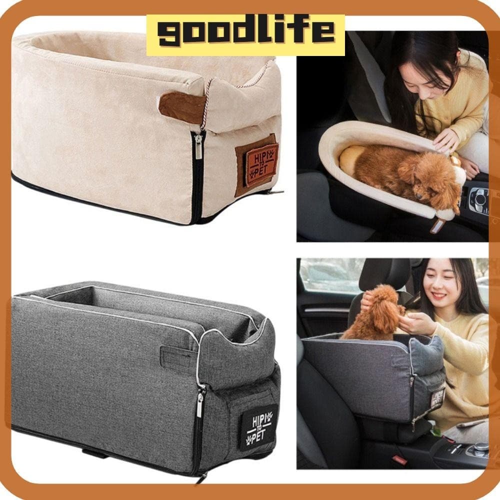 Porta-Cachorros GOODLIVE , Assento De Carro Macio E Respirável Para Cães , Bolsa De Viagem De Segurança Gatos Com Grande