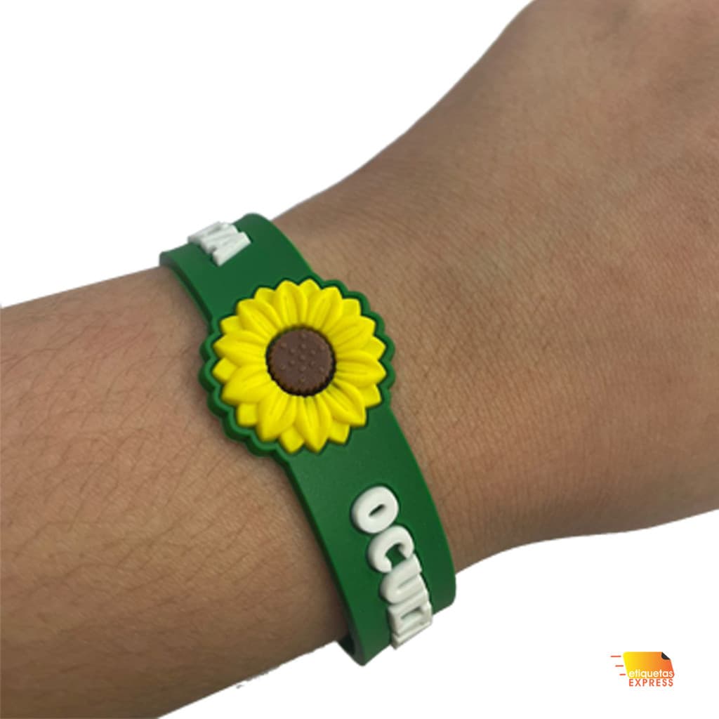 Pulseira de Silicone Girassol Deficiência Oculta Ajustável