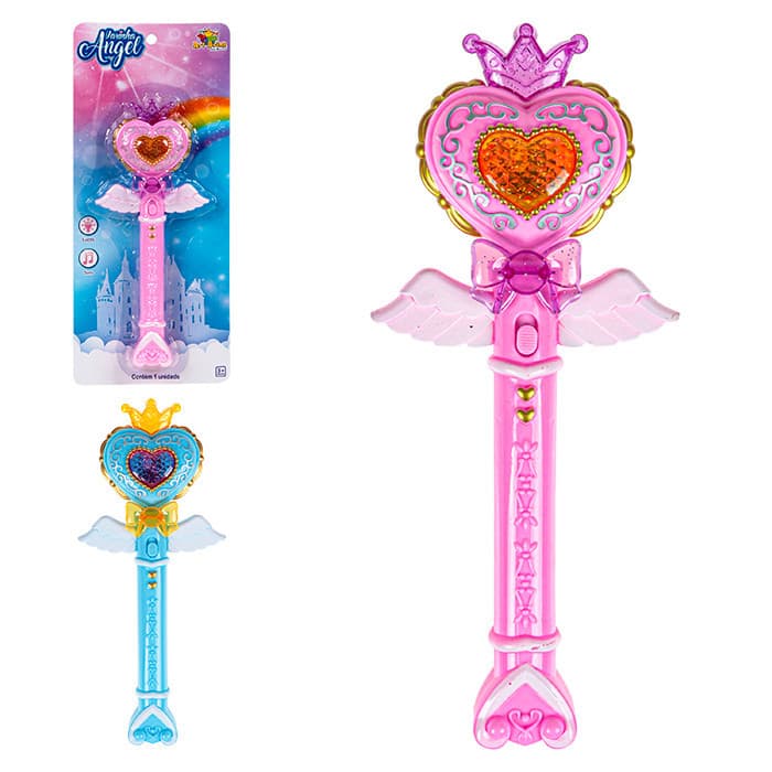 Varinha Mágica Coração com Luzes e Sons Angel de Encanto infantil presente- 25cm