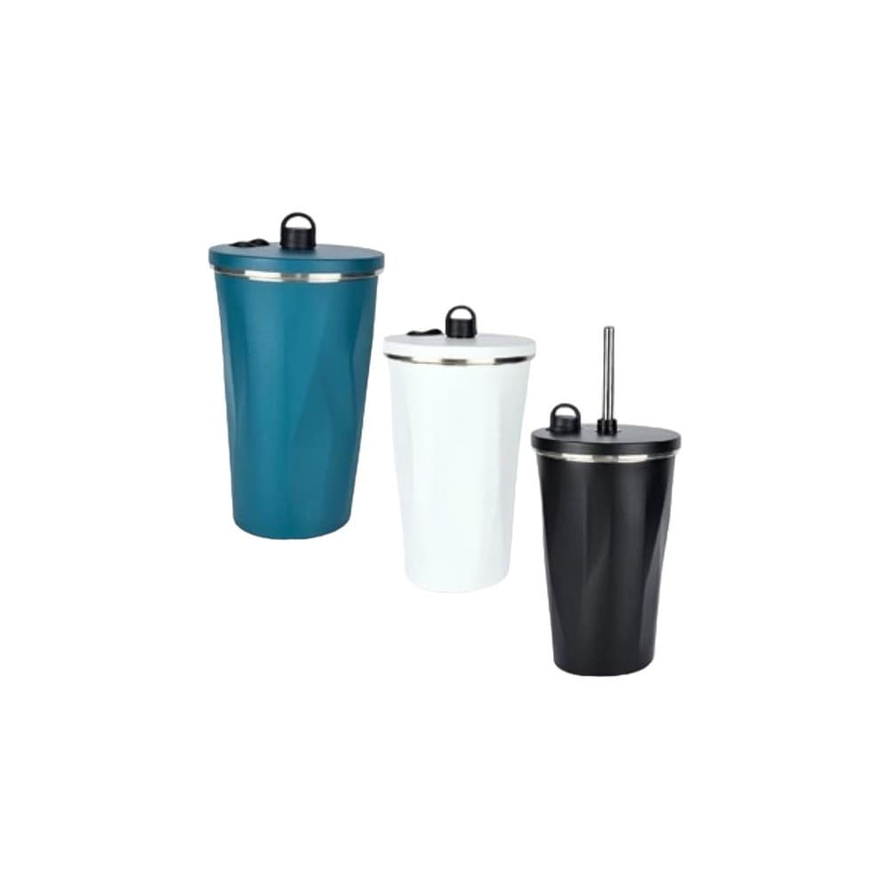 Copo Térmico Inox Com Tampa E Canudo 600 ML