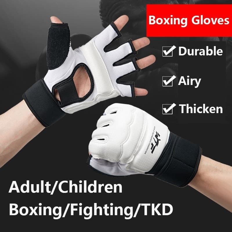 Luvas de boxe Luvas de meio dedo Sacos de areia para adultos crianças Luvas de boxe de taekwondo QTYA