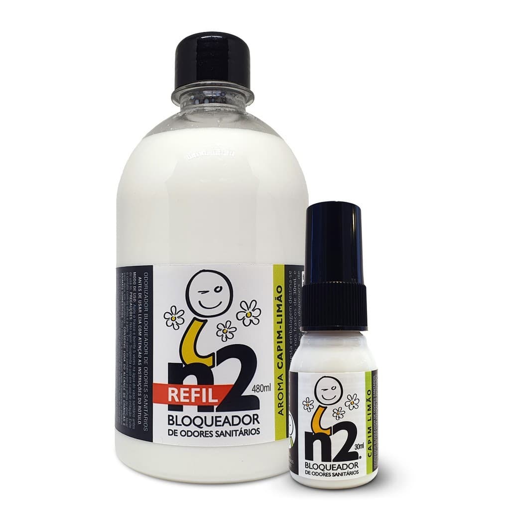 Kit Refil 510ml - n2:: Bloqueador de Odores Sanitários (480+30ml) - Capim-limão