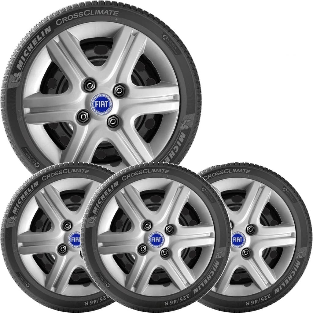 4x Calota Jogo Fiat Palio Mille Fire Aro 13 com emblema 080cb