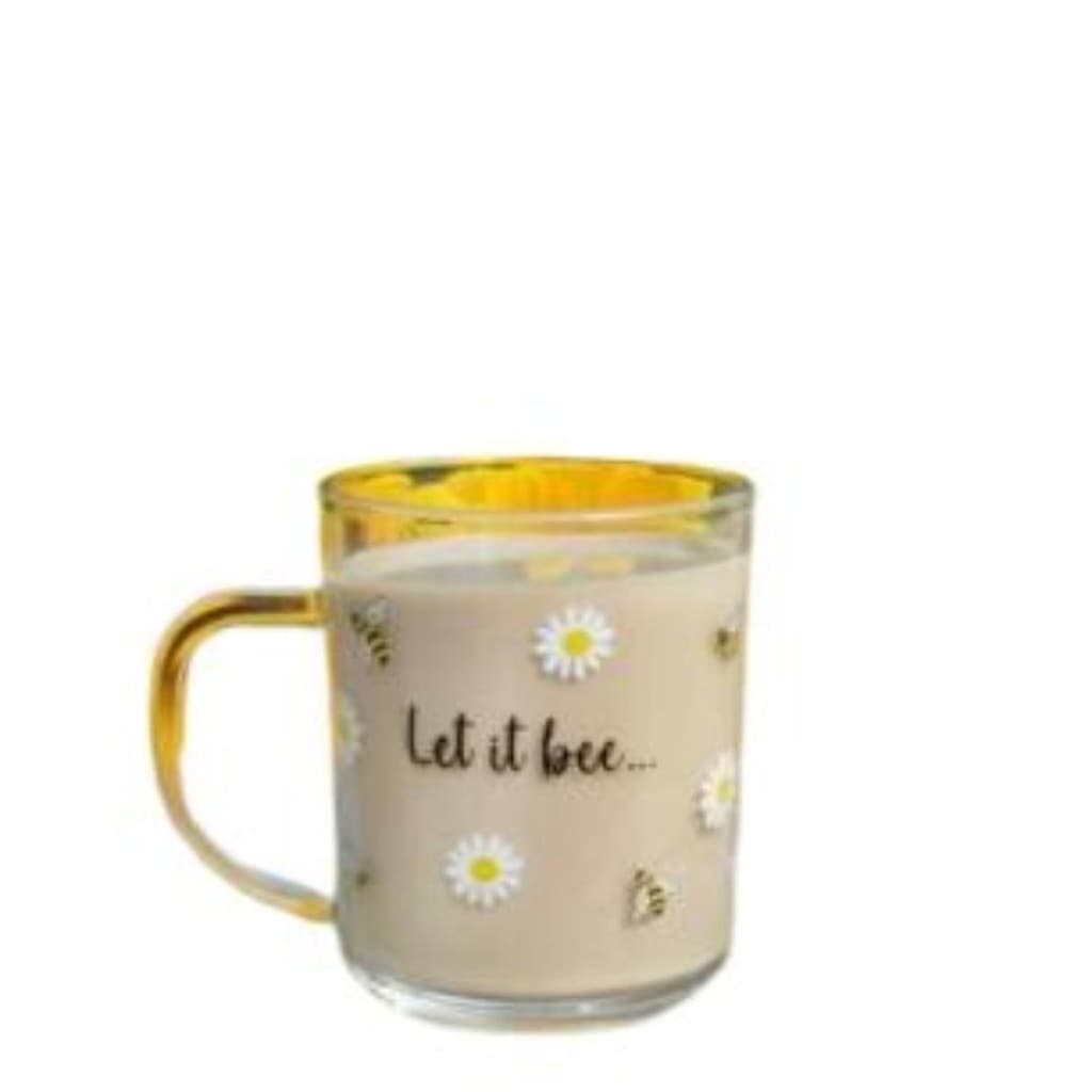 KIT Conjunto Caneca Abelha 225ml + Mini Prato Flor 14cm