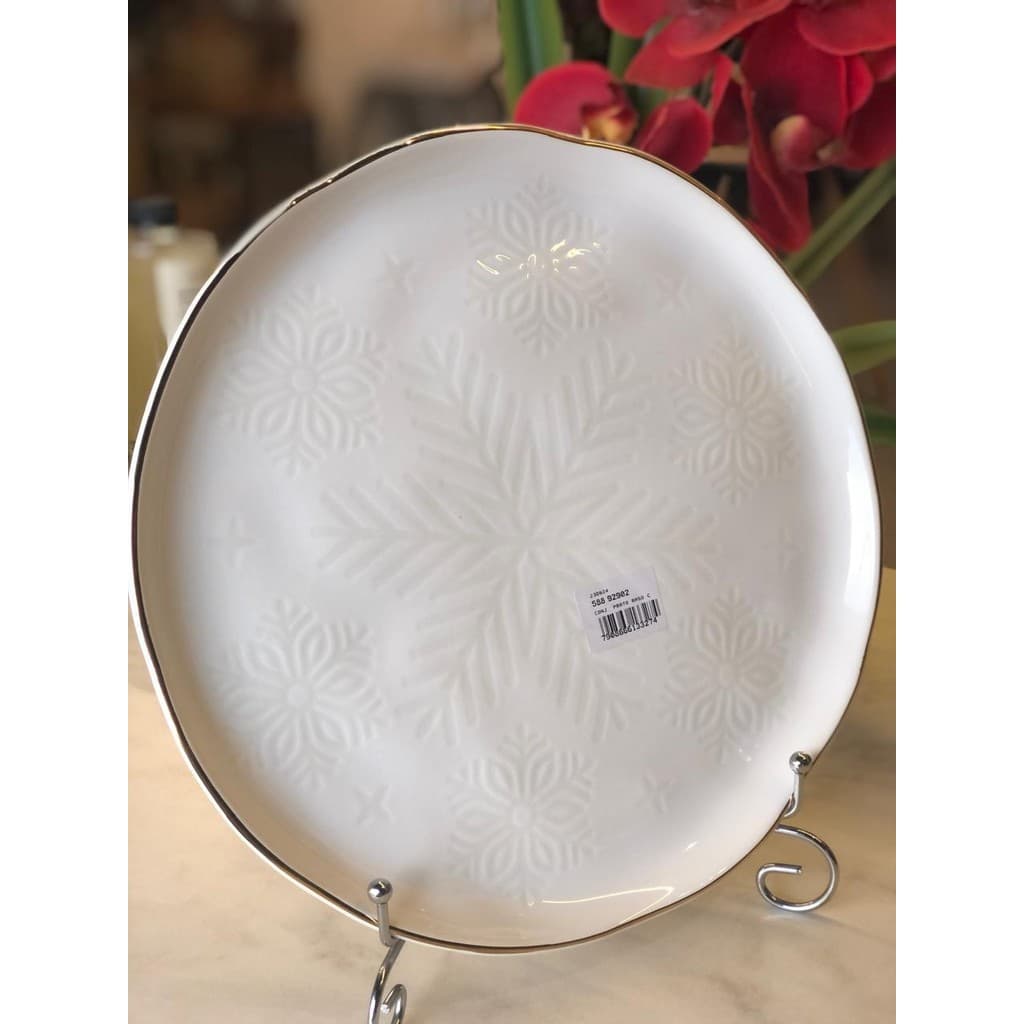 CONJUNTO PRATO RASO C/ FILETE SNOW FLAKE -1 LINHA SCALLA