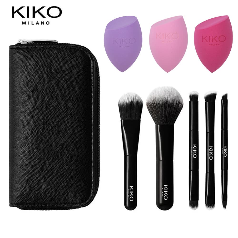 Kiko MILANO Conjunto de pincéis de maquiagem 5pcs + pacote / pincel de maquiagem profissional / ferramenta de beleza