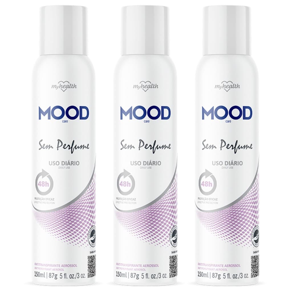 Kit 3 Desodorante Sem Perfume Mood Care 150Ml - My Health