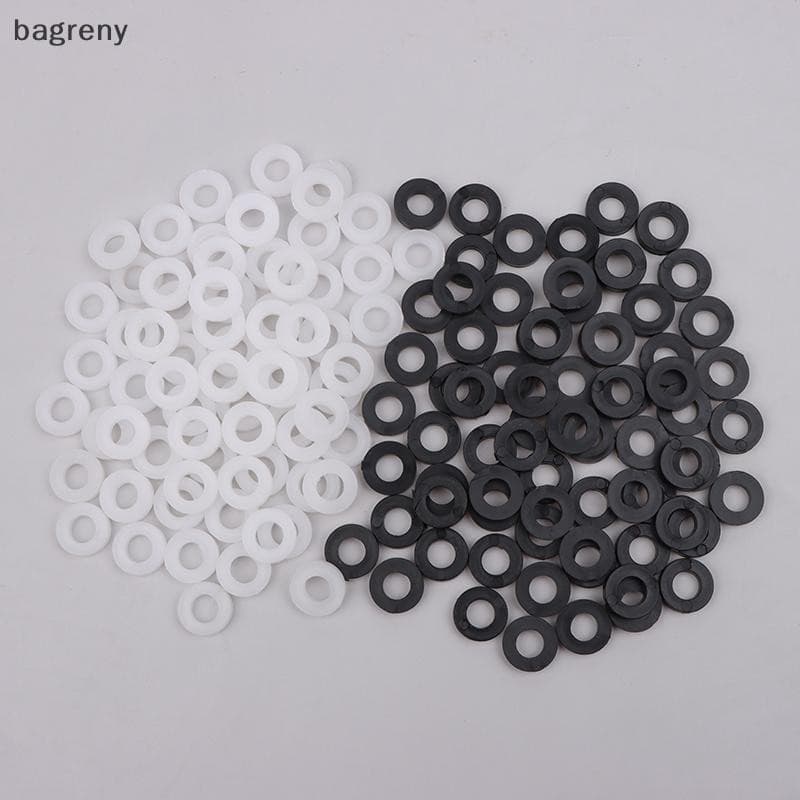 [bagreny] 100 Peças Arruela De Nylon Para Parafuso De Tambor Talão Branco Preto Cor Plana Wahser Espessura Produto Pesad