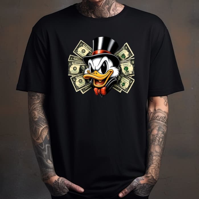 Camiseta Tio Patinhas Dinheiro Cash Camisa  100%Algodão