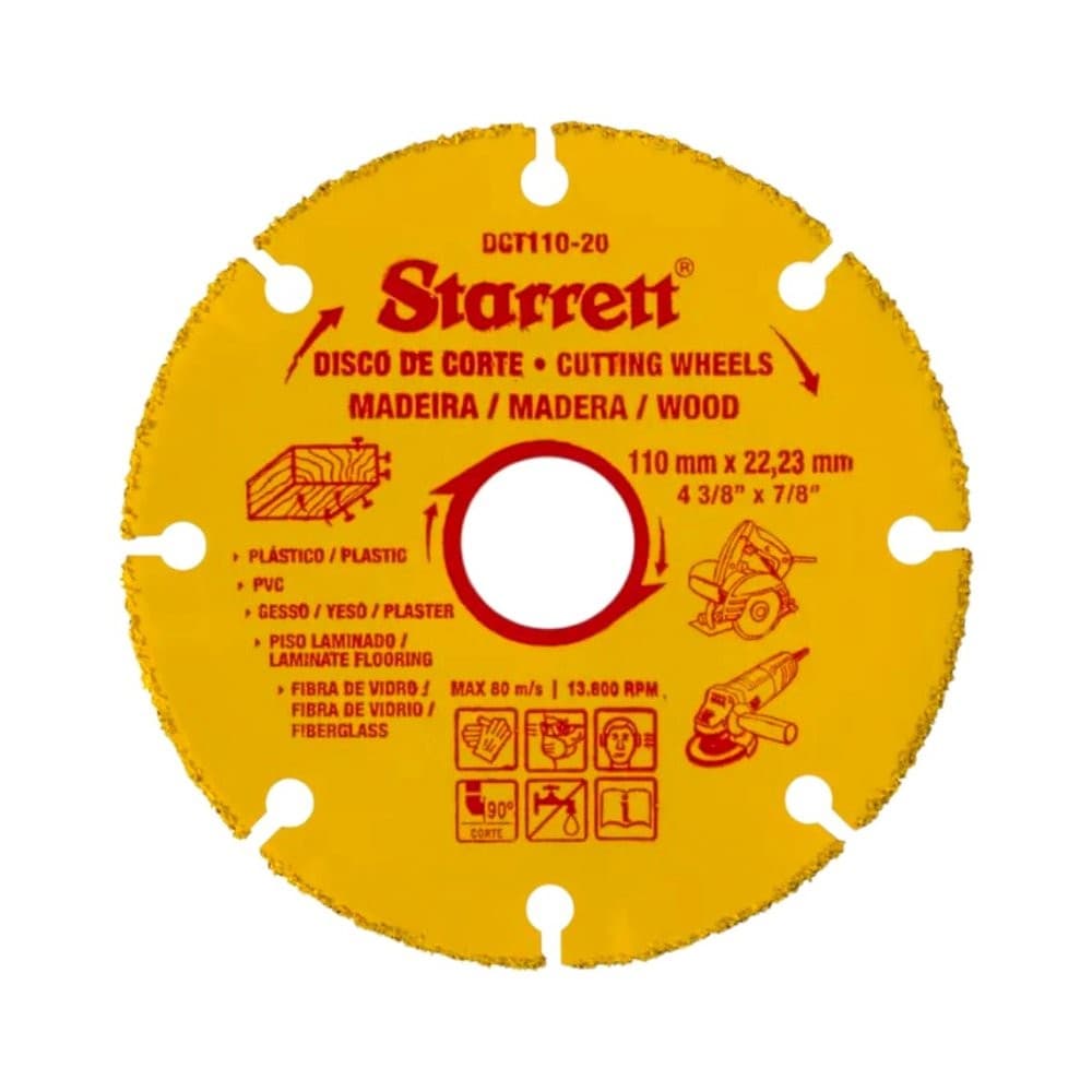 Disco De Corte Madeira Tungstenio Starret - 110MM 22,23/20MM