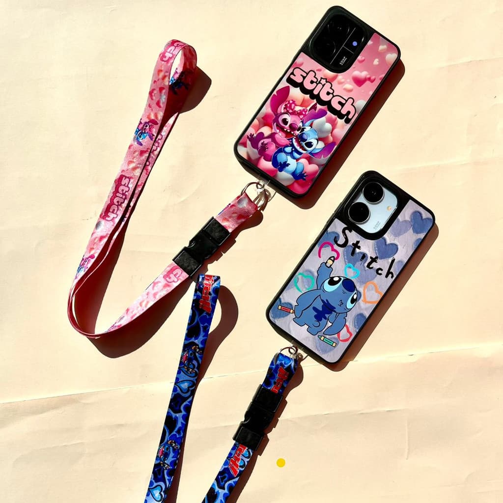 Capa Stitch Anti Impacto c/ Cordão de Brinde Para 11 á 16 Pro Max iPhone