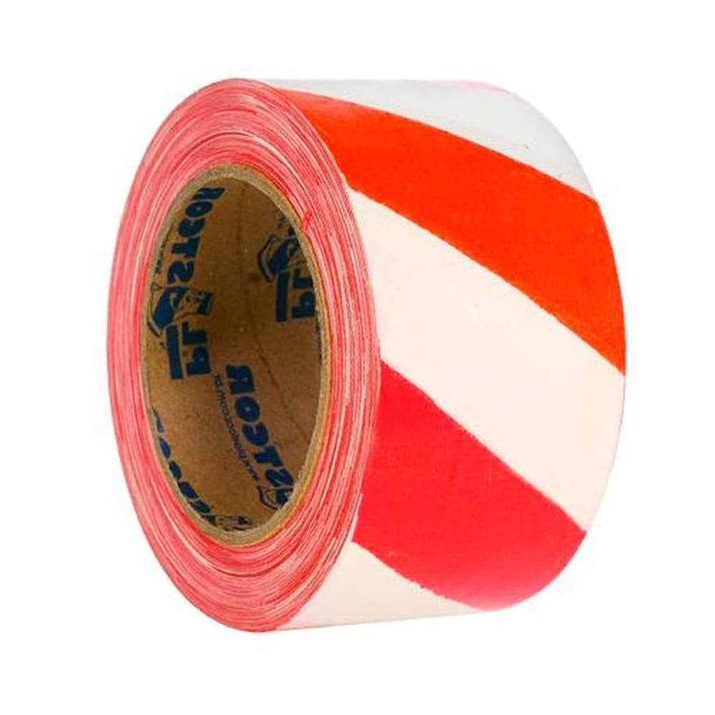 Fita Zebrada Laranja/Branca 200 Metros para Sinalização - Plastcor