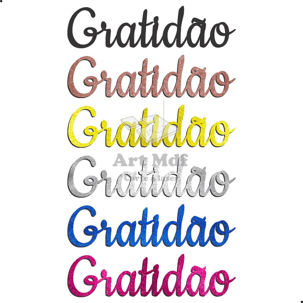 Letreiro Mdf Gratidão 40cm Diversas Cores Aplique Painel Decorativo Festa Aniversario Decoração