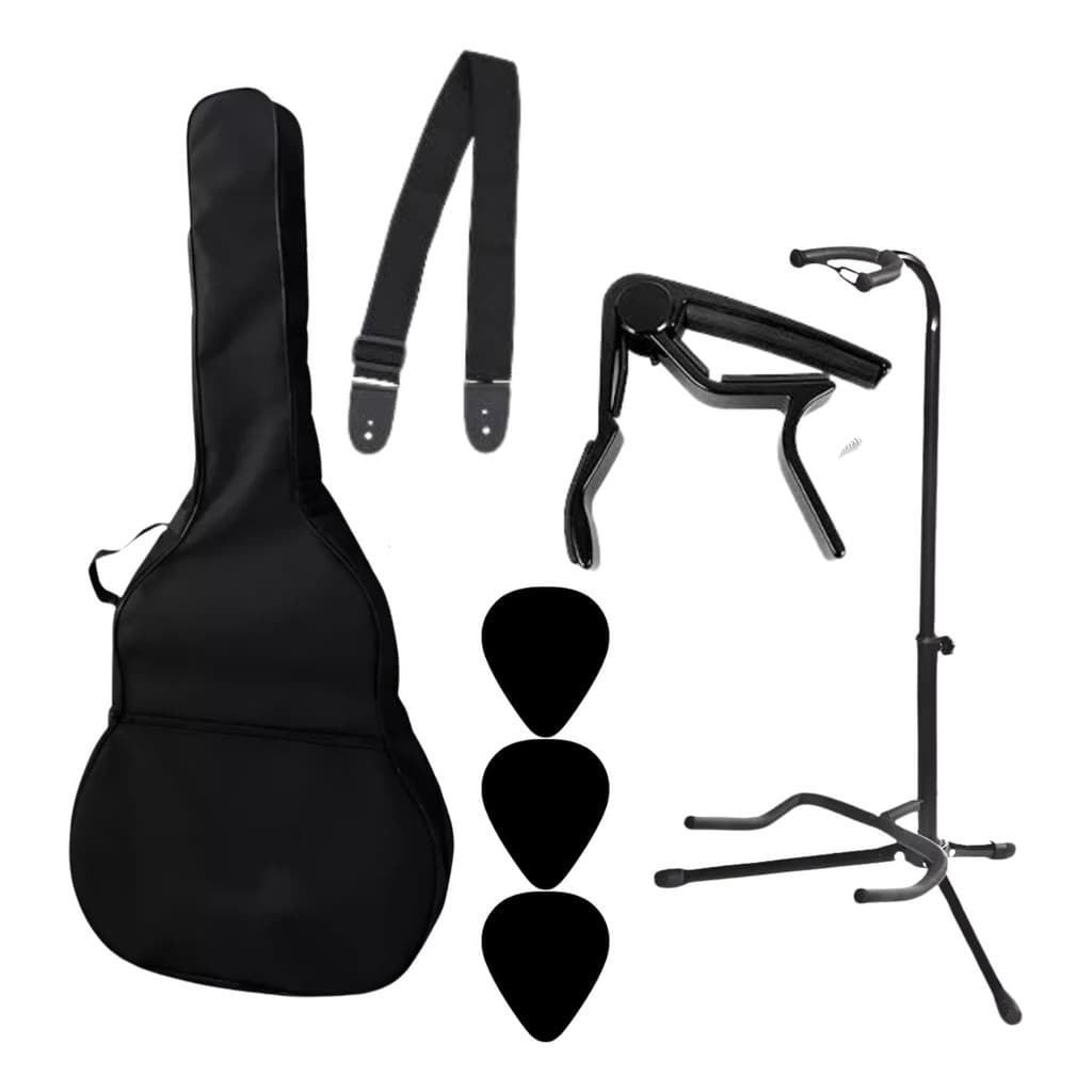 Kit P/ Violão Capa+ Correia+ + Capotraste+ Suporte Completo