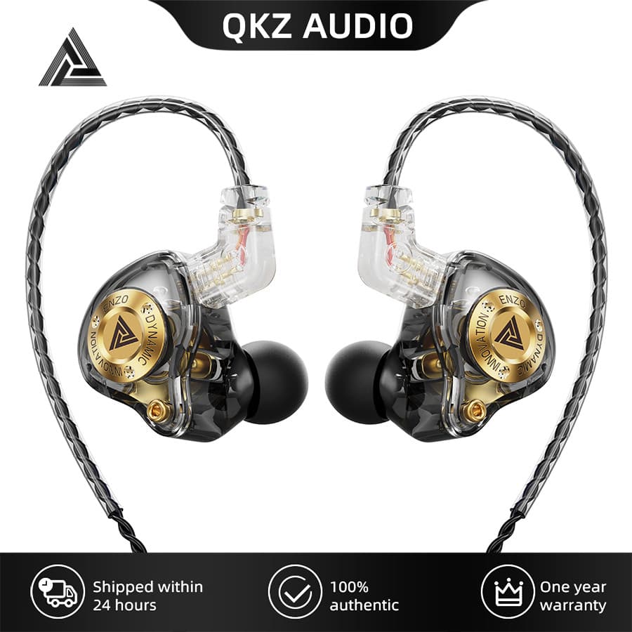 QKZ ENZO PRO HIFI 11mm Unidade De Driver Cabo Substituível Fones De Ouvido De Palco Com Microfone