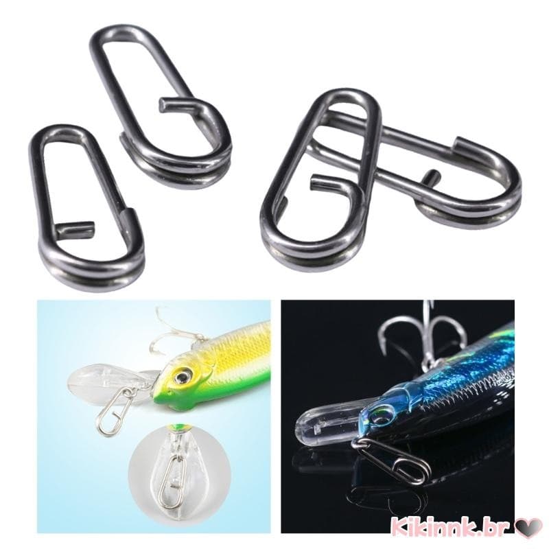 100 Peças Anéis Divididos Ovais Pesca Aço Inoxidável Iscas Conector