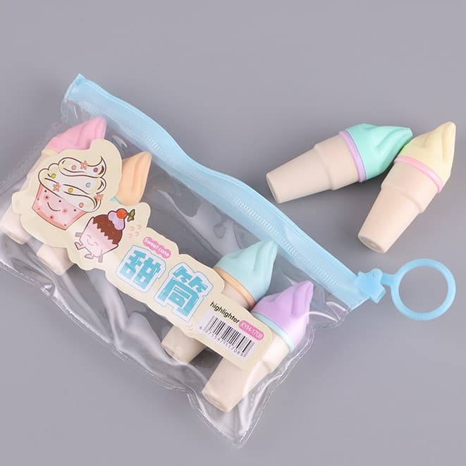 Kit 6 marca texto sorvete 6 cores mini marca-texto