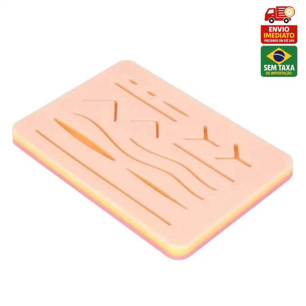 Simulador Pele Treinamento de Sutura Pratica para Estudante Medicina e Enfermagem Silicone