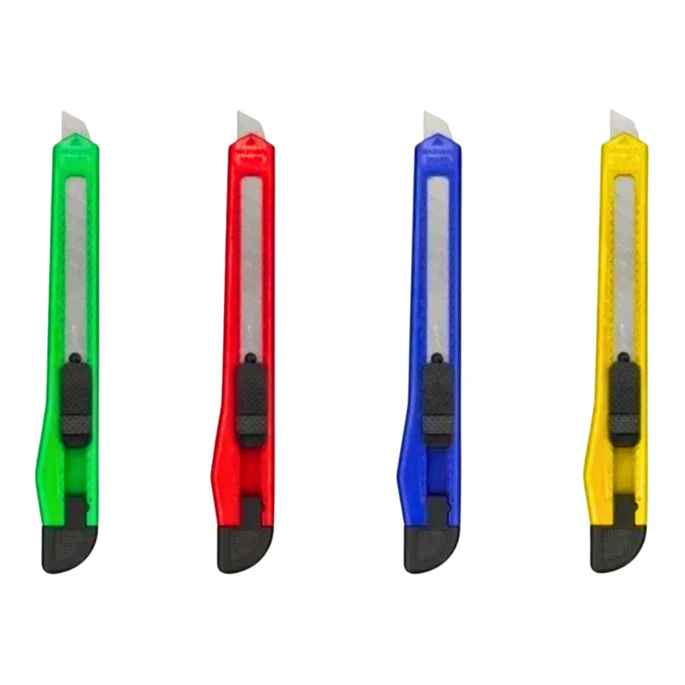 10- 40 Estilete Estreito Lâmina 12x1cm Cores Sortidas Para Artesanato e Uso Geral