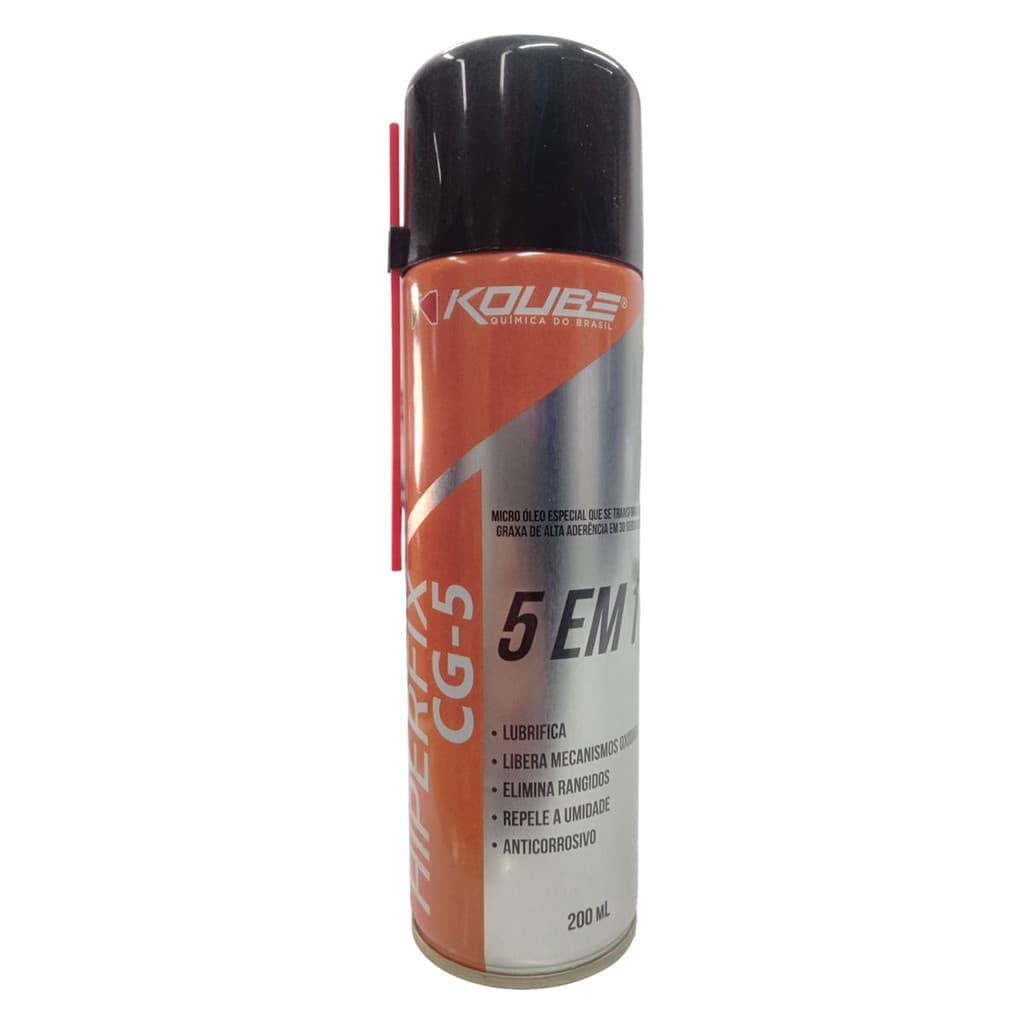 Hiper Fix CG-5 Spray Desengripante Lubrificante Graxa 5 em 1 Koube 200ml